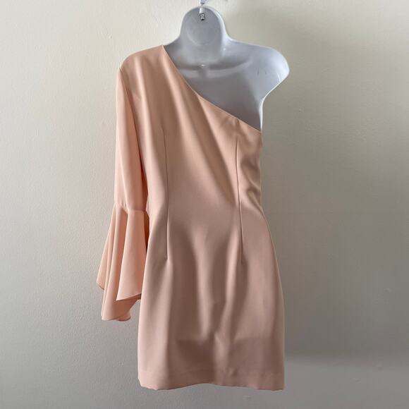 Intermix Dress Women Small Pink Aleen One Shoulder Mini Cocktail Party Datenight - Picture 2 of 9